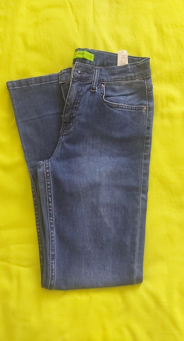 Düğmeli Mavi  Denim Jean - Görsel 4
