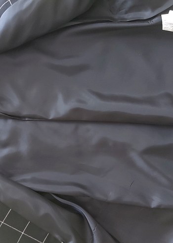 Düğmeli Siyah renk Kareli Kadın Blazer - Görsel 5