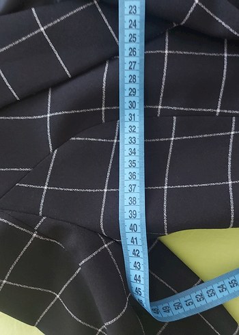 Düğmeli Siyah renk Kareli Kadın Blazer - Görsel 2