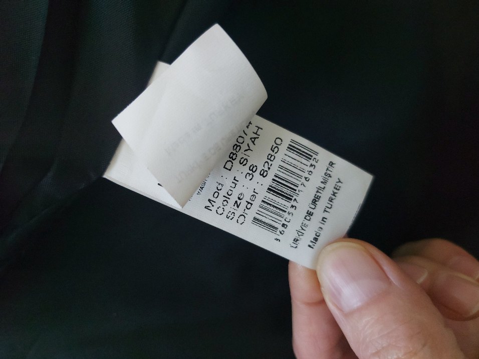 Düğmeli Siyah renk Kareli Kadın Blazer - Görsel 4