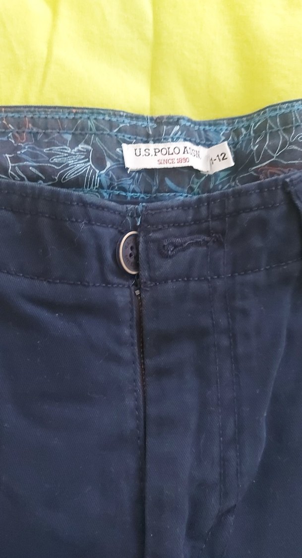 Erkek Lacivert Düğmeli Denim Şort - Görsel 2