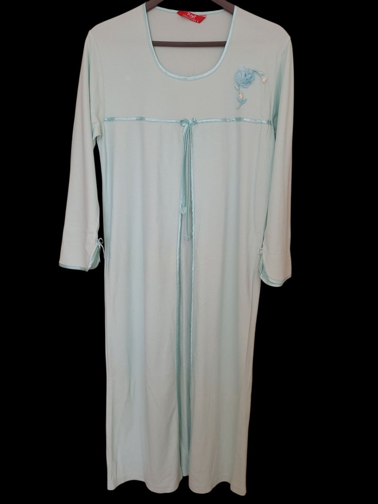 Uzun Kollu, Bol Kesim Beyaz Lohusa Sabahlığı - Görsel 2