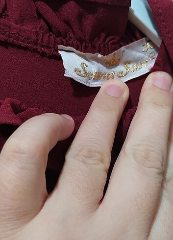36 Beden Bordo sırt fermuarlı uzun elbise 