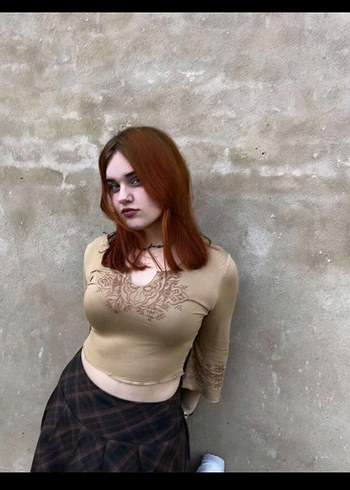m Beden 4eylul2025Etnik Desenli Kısa Kadın Bluz crop