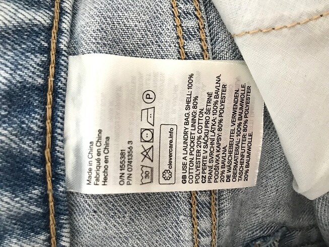 xs Beden mavi Renk H&M mini jean şort