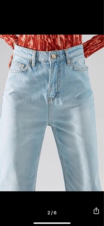 Açık mavi yüksek bel 90?s Wide leg jeans