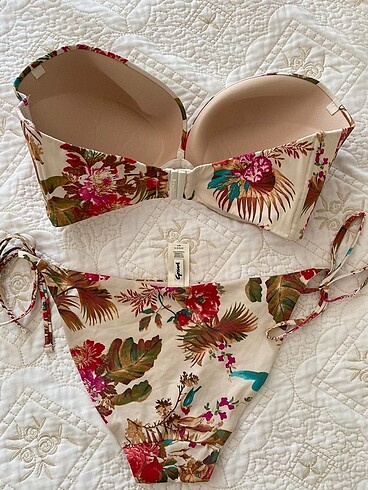 xl Beden camel Renk İkili oysho bikini takımı