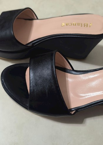 Diğer Siyah Rugan Stiletto Topuklu Kadın Terlik