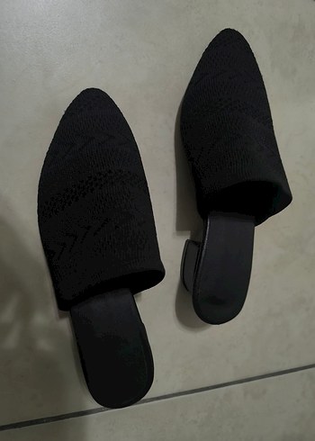 Diğer Siyah Örgü Topuklu Kadın Terlik