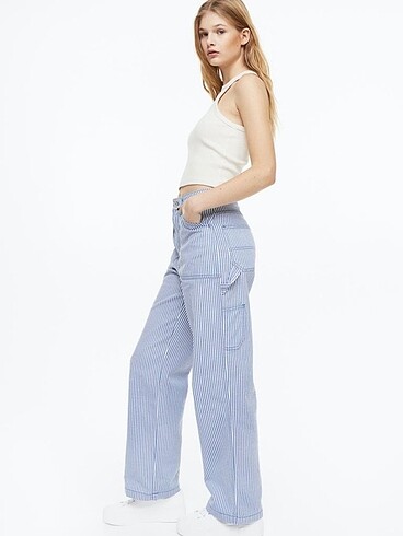34 Beden mavi Renk H&M Gabardin Kargo Pantolon