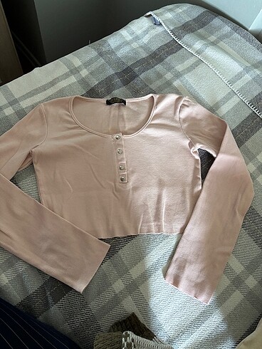 Pembe crop bluz