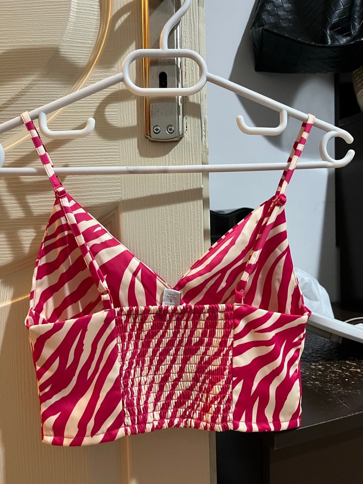 Pembe Zebra Desenli Mini Askılı Büstiyer - Görsel 3