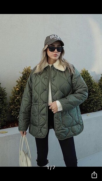 oversize peluş yakalı mont
