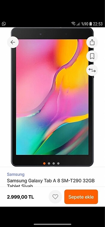 Samsun galaxy tab A 8 SM -T290 32 gb tablet
