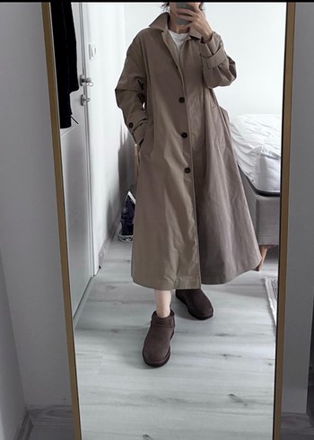 xs Beden camel Renk Calvin klein Kadın Trençkot