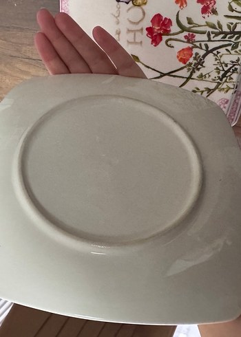 Renkli Kelebekli ve Çiçek Desenli Beyaz Tabak Seti 6 lı - Görsel 4