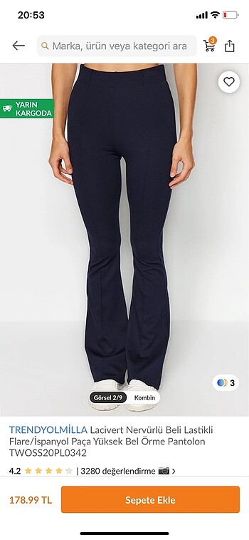 Trendyol & Milla Trendyolmilla lacivert tayt pantolon