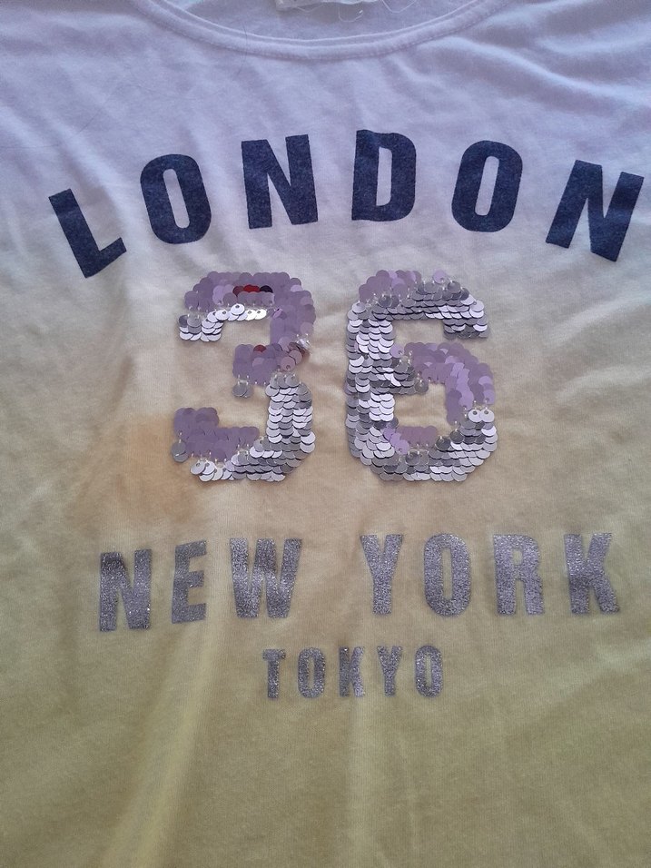 Sarı Payetli Kız Tişörtü - Görsel 3