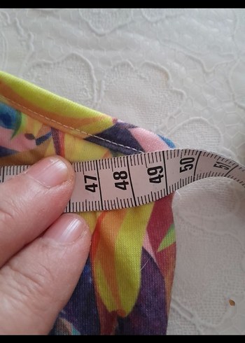 Renkli Tropikal Desenli Kadın Mayo - Görsel 3