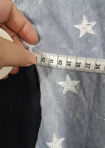 Kızlar için mavi Kısa Kollu Yıldız Desenli Tişört - Görsel 4