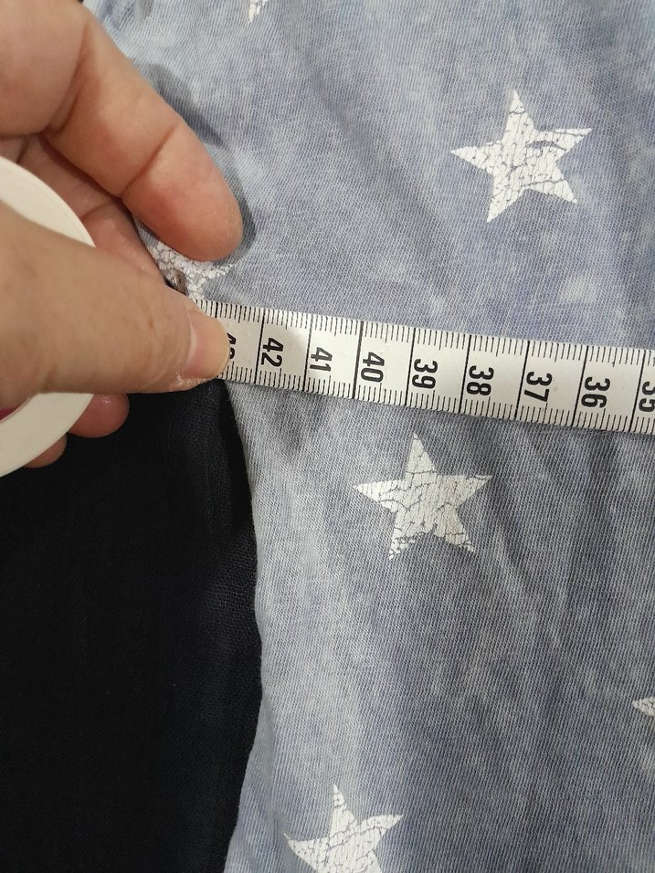 Kızlar için mavi Kısa Kollu Yıldız Desenli Tişört - Görsel 4