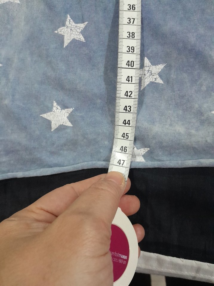 Kızlar için mavi Kısa Kollu Yıldız Desenli Tişört - Görsel 5