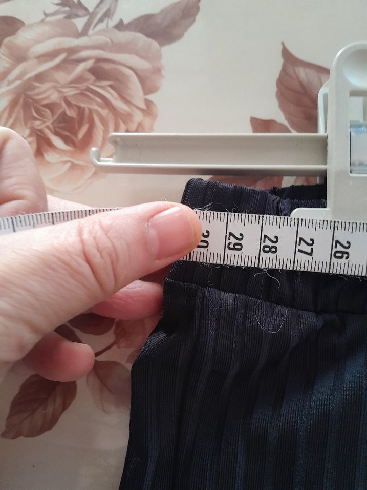 Siyah Pilili Midi İspanyol Paça Pantolon - Görsel 4