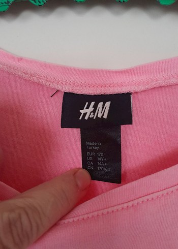 Pembe Baskılı Kız Tişörtü, Kısa Kollu - Görsel 2