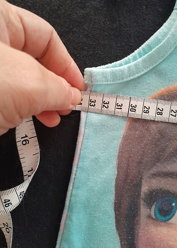 Kız Çocuk Turkuaz Baskılı Fırfırlı Atlet - Görsel 3