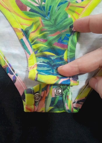 Renkli Baskılı Uzun Kadın Mayo - Görsel 3