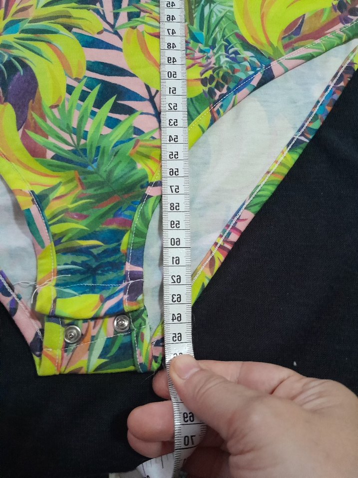 Renkli Baskılı Uzun Kadın Mayo - Görsel 5