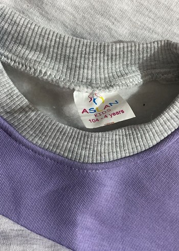 Mor Gri Baskılı Bol Kesim Kız Eşofman Takımı - Görsel 4