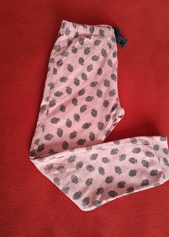 Desenli Düğmeli Pembe Kız Çocuk esofman - Görsel 4