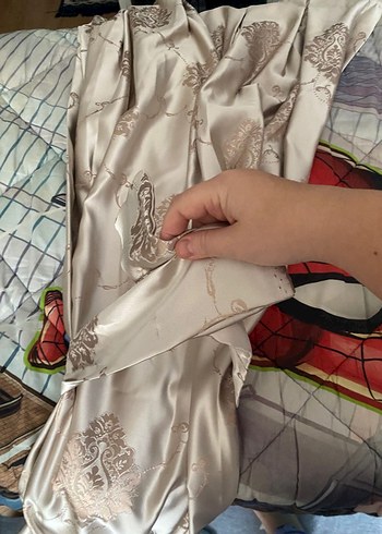 Nakışlı Bej  Fon Perde 2 adet salon icin.   adet fiyati 800 lira - Görsel 3