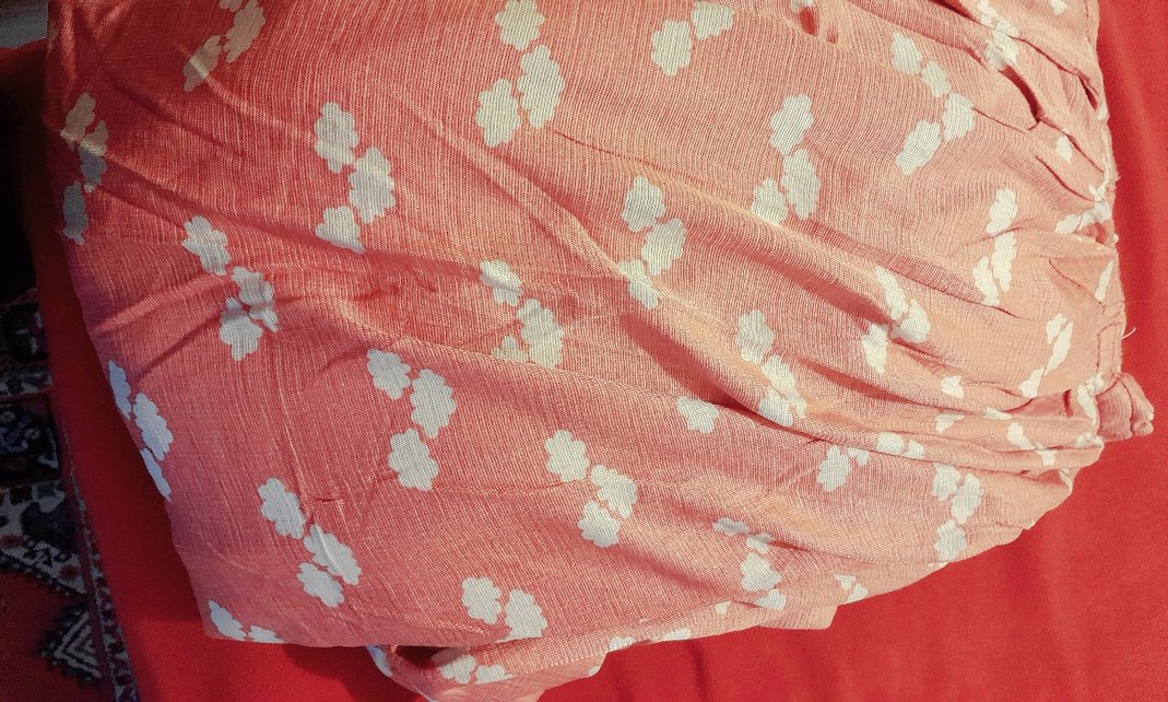 Pembe Batik Desenli fon perde - Görsel 2