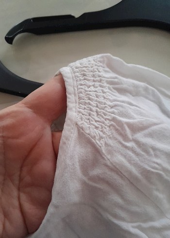 Beyaz Keten Kadın Uzun Kollu Bluz - Görsel 3