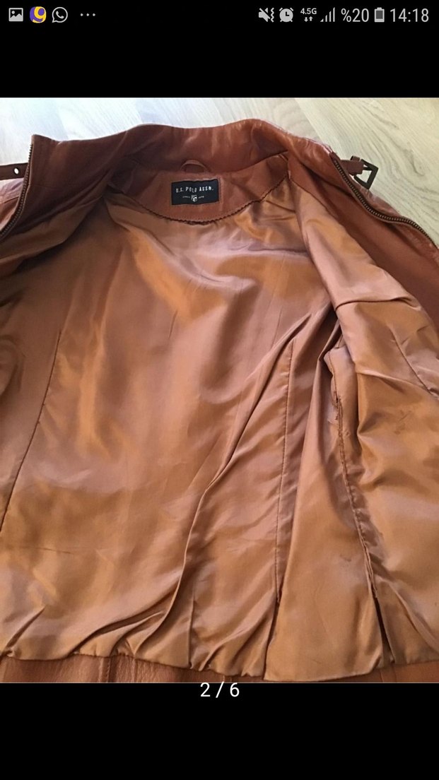 Kahverengi Deri Polo Ceket - Görsel 2