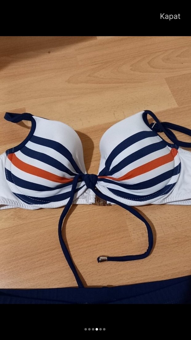 Mavi Kemerli Mini Bikini Takımı - Görsel 4