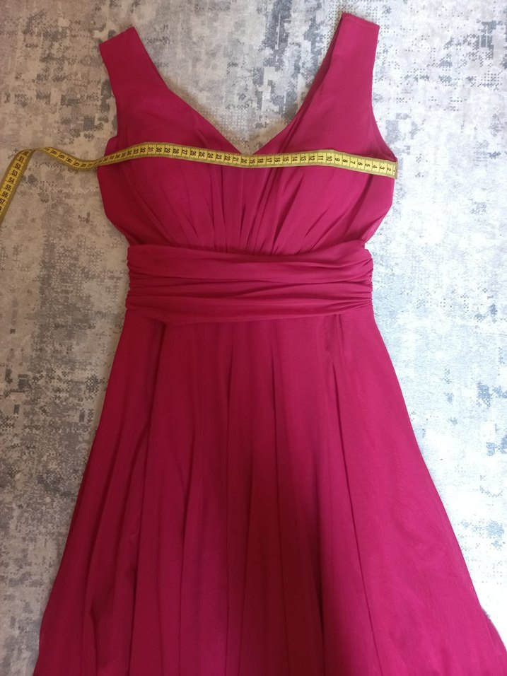 Bordo Uzun Askılı Abiye Elbise - Görsel 2