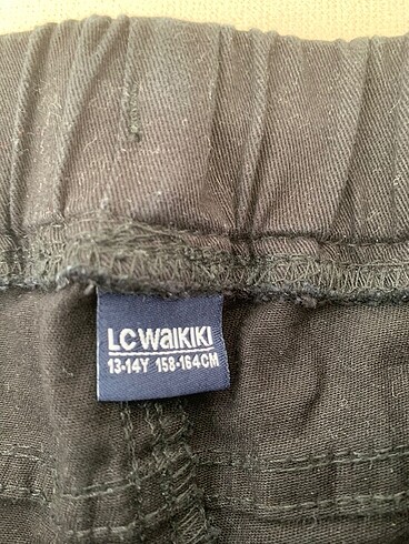 13-14 Yaş Beden Siyah beli lastikli jean pantolon