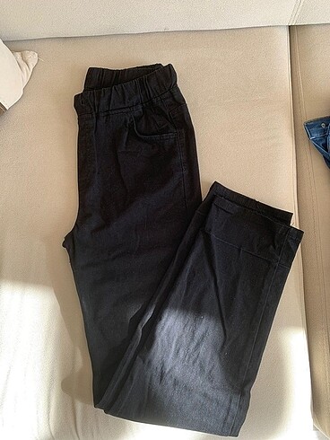 LC Waikiki Siyah beli lastikli jean pantolon