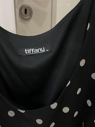 36 Beden siyah Renk Tiffany kolsuz puantiyeli elbise