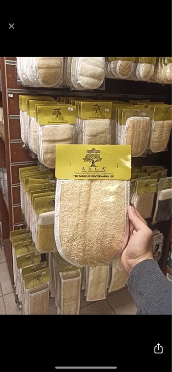 Eldiven şeklinde kabak lifli kese
