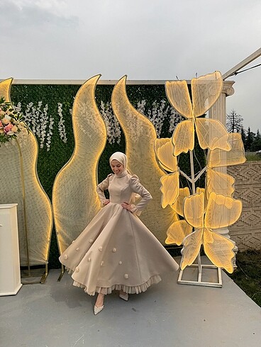 Meliha tarhanacı vanilya viola elbise