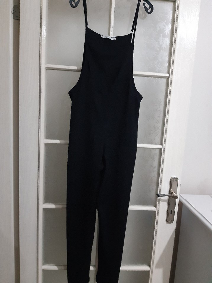 Siyah İnce Askılı Midi Tulum - Görsel 2