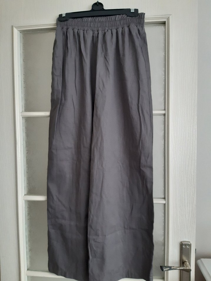 Gri Uzun Keten Hamile Ceketi - Görsel 3