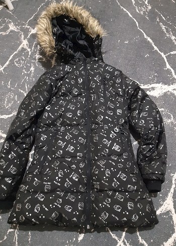 Sokak Stili Kürklü Siyah çocuk Kışlık Mont - Görsel 2