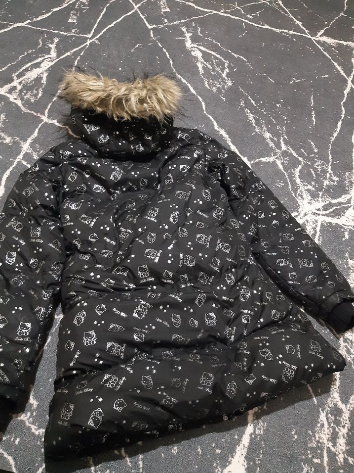 Sokak Stili Kürklü Siyah çocuk Kışlık Mont - Görsel 3