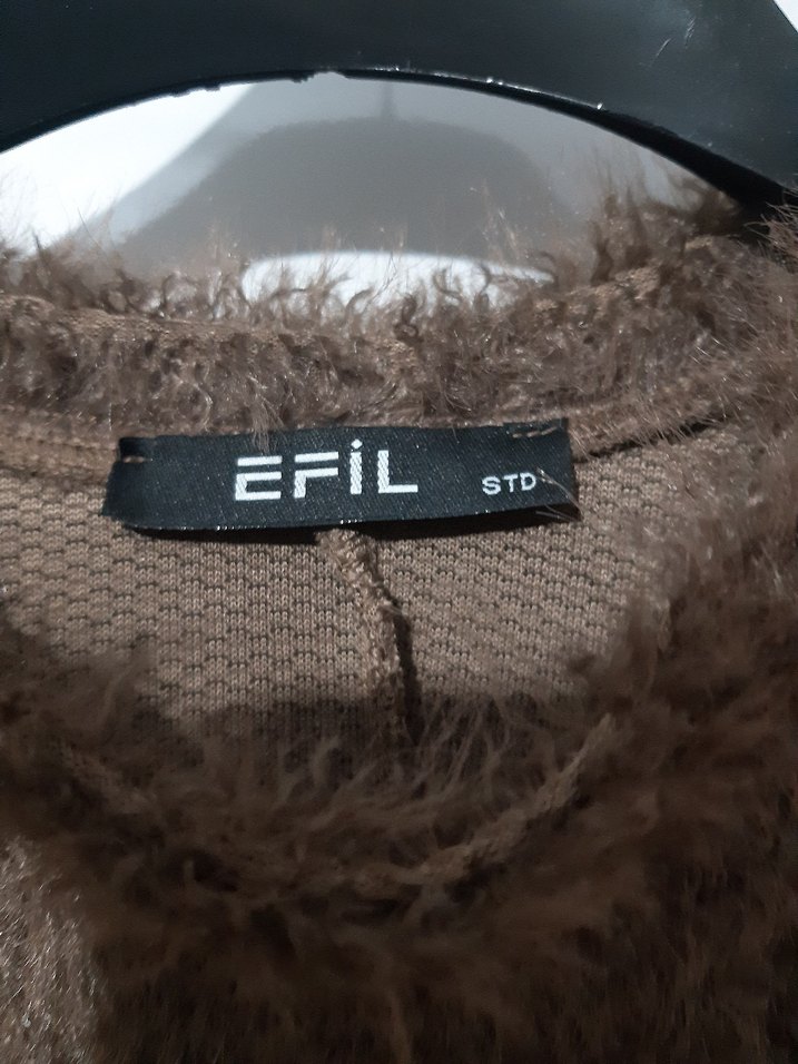 Kahverengi Tüylü Kadın Sweatshirt - Görsel 5