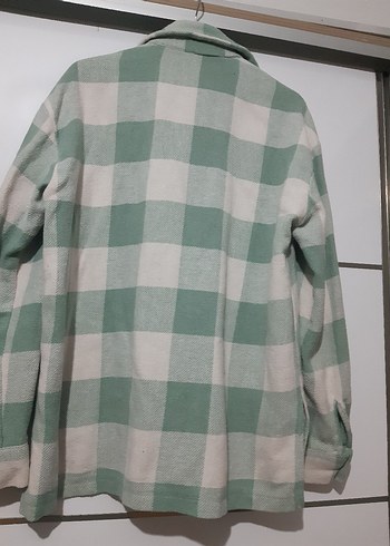 Düğmeli Yeşil Ekose Kadın Gömlek - Görsel 3
